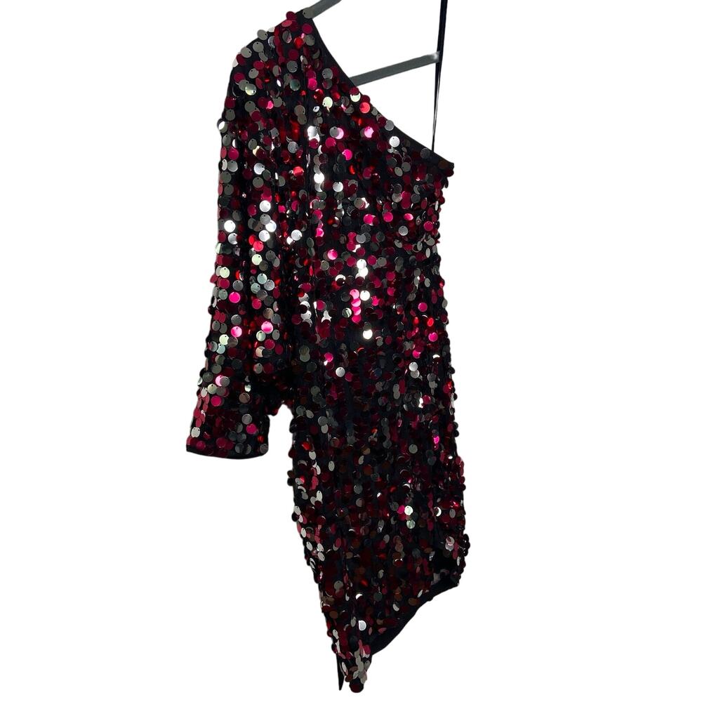 HOURS Sequin Mini Dress Open Tie Back Embellished Party Statement Celebration XS